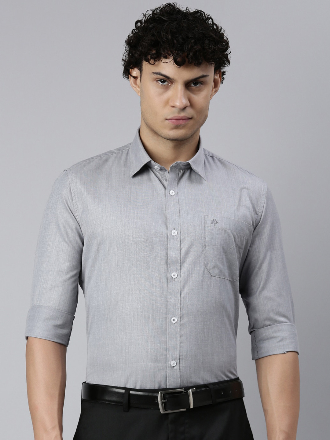 

Chennis Classic Slim Fit Casual Shirt, Grey