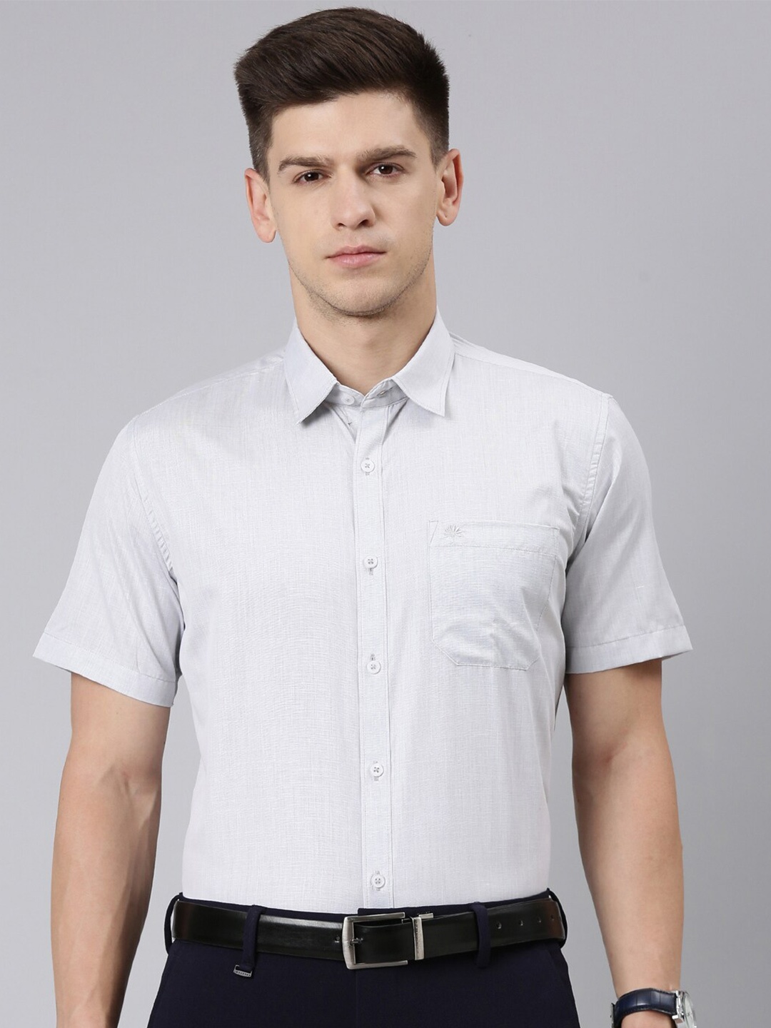 

Chennis Classic Slim Fit Formal Cotton Shirt, Grey
