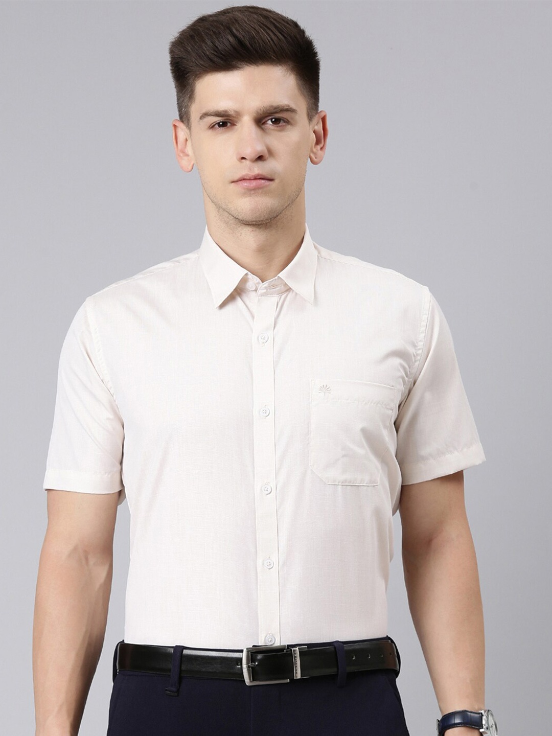 

Chennis Classic Slim Fit Formal Cotton Shirt, Beige