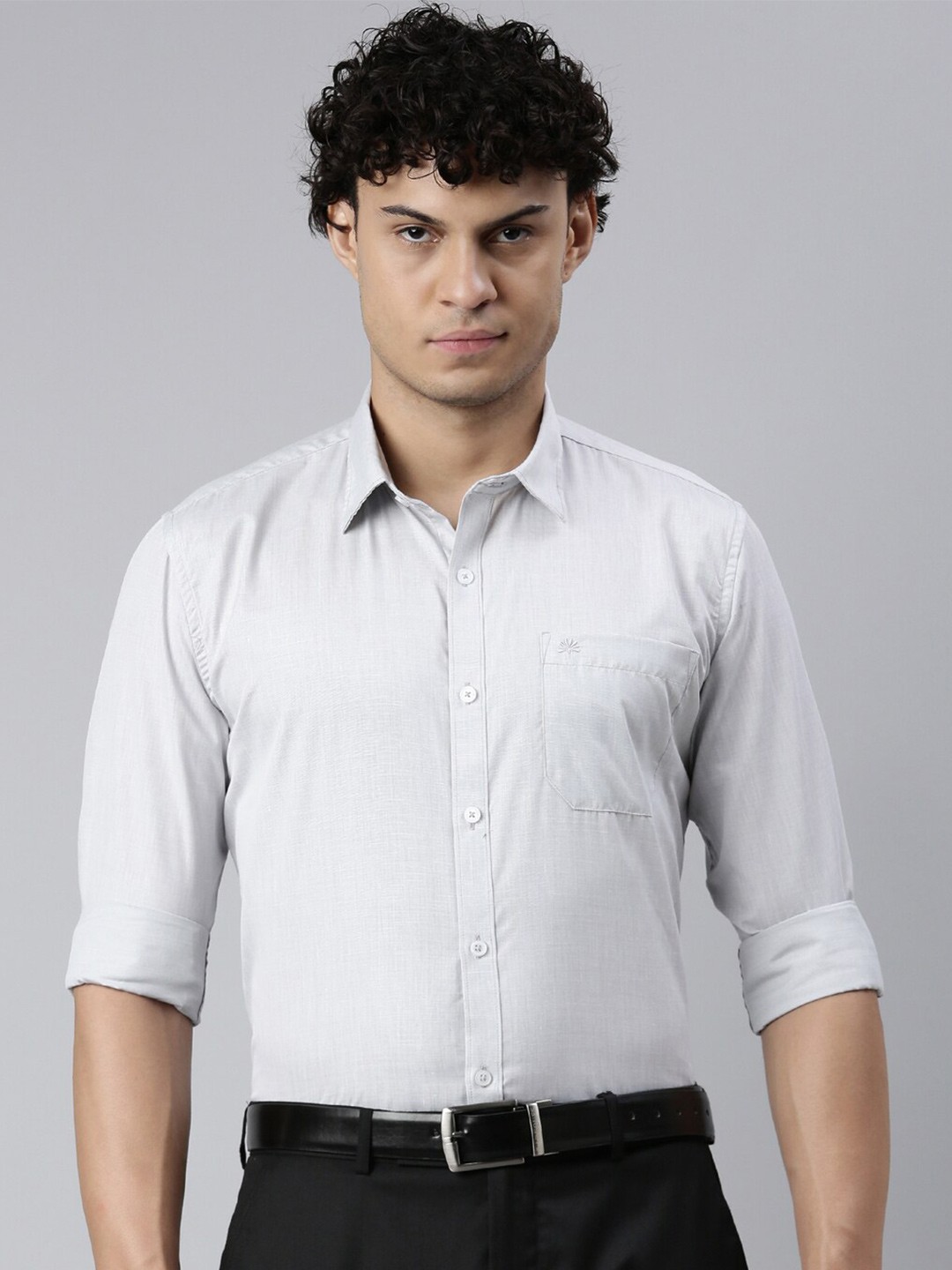

Chennis Classic Slim Fit Formal Cotton Shirt, Grey