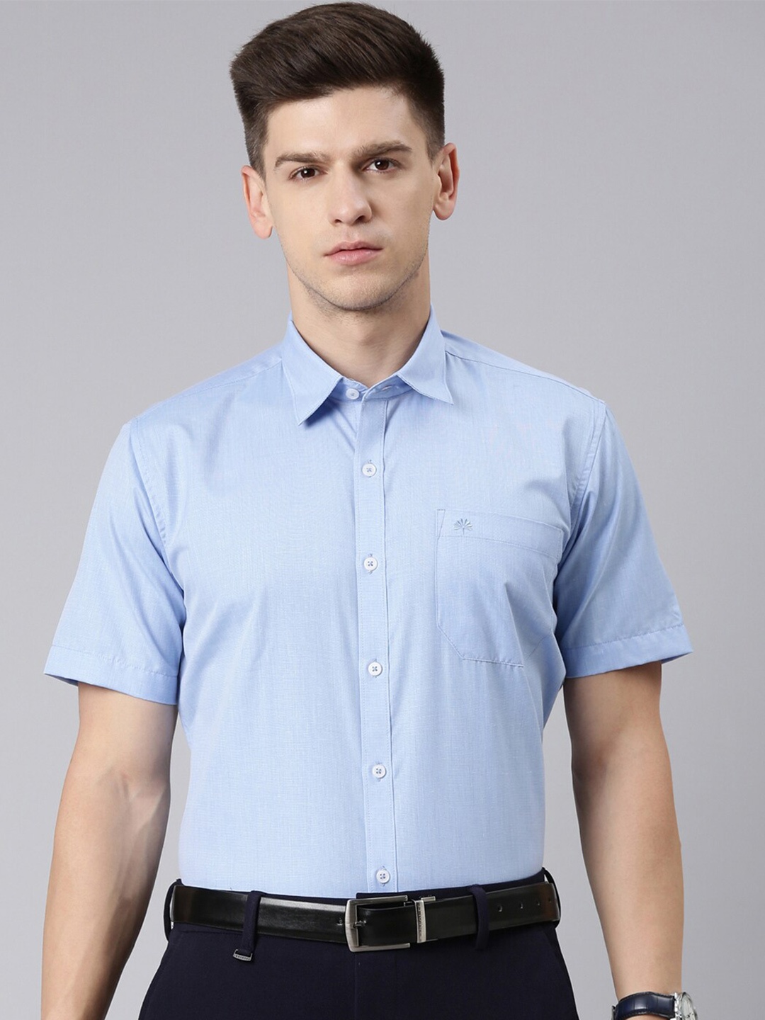 

Chennis Classic Slim Fit Spread Collar Formal Shirt, Blue