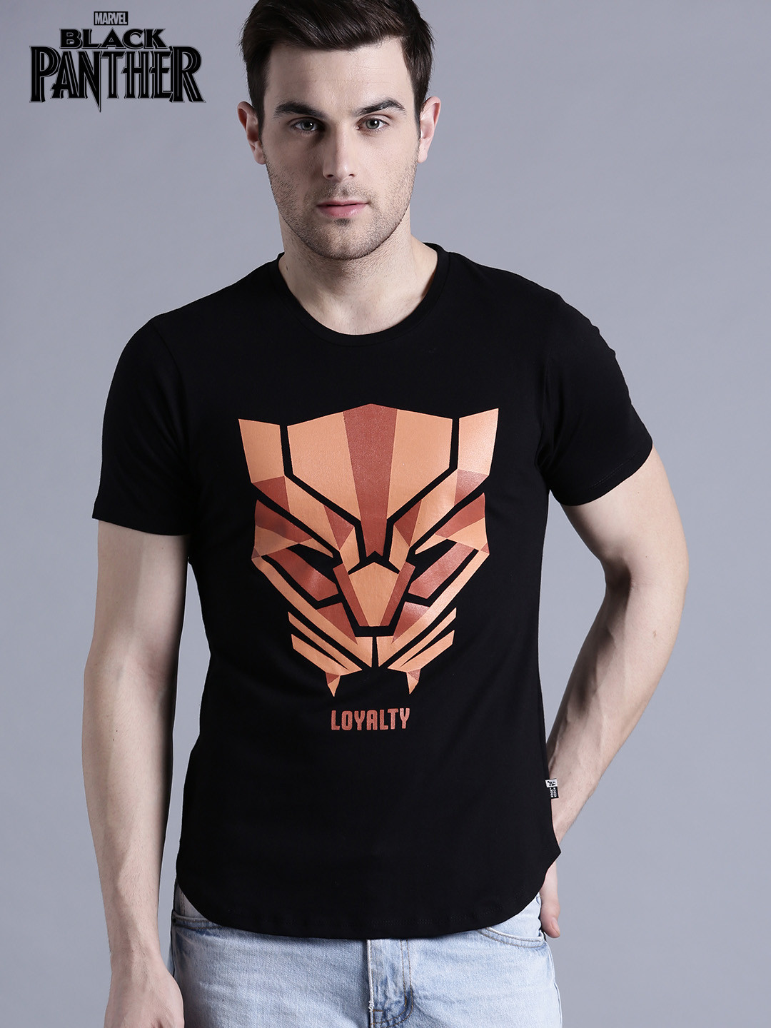 

Kook N Keech Marvel Men Black Printed Round Neck Pure Cotton T-shirt