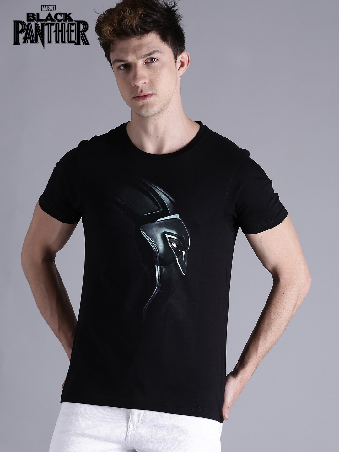 

Kook N Keech Marvel Men Black Printed Black Panther T-shirt