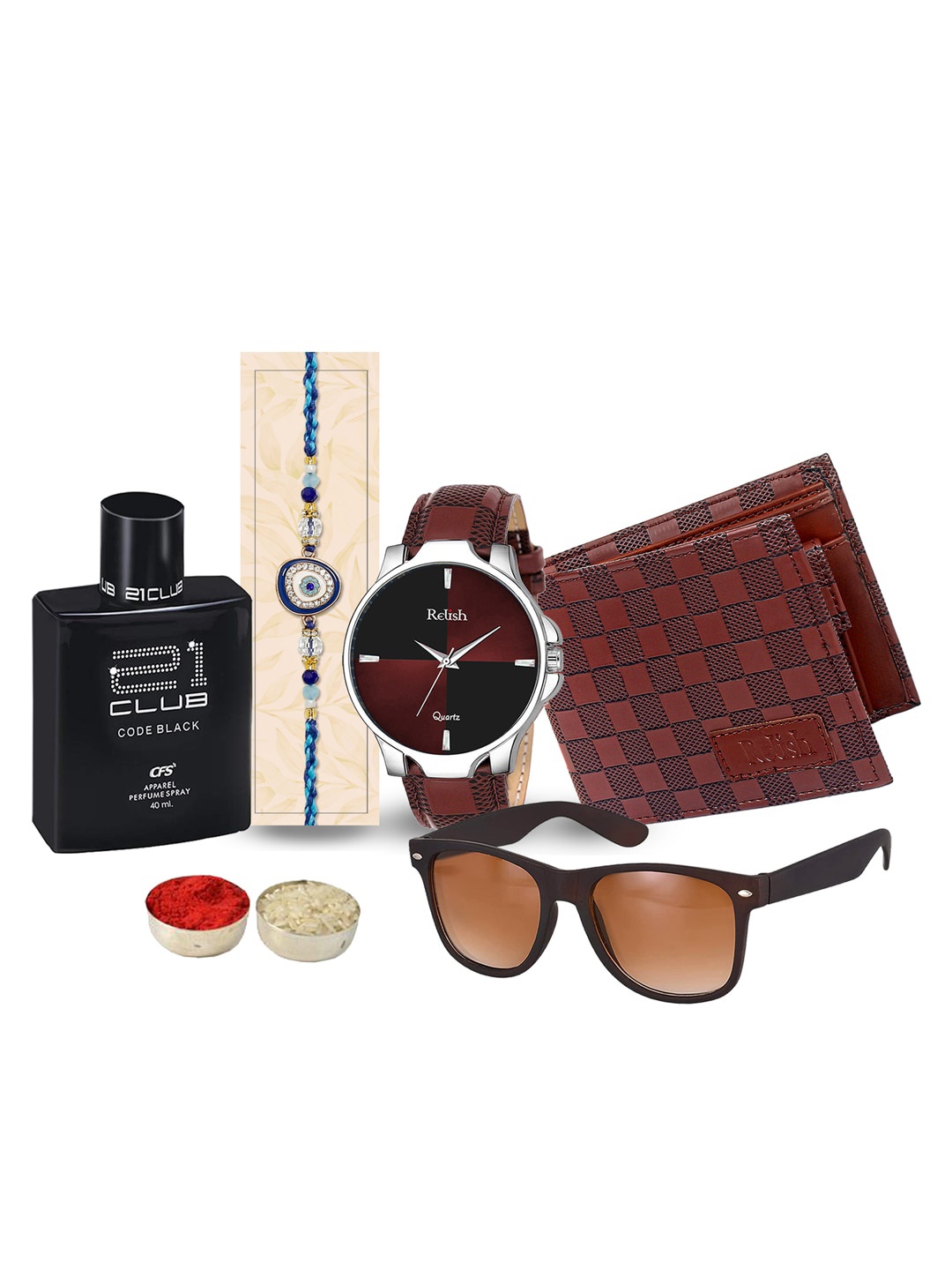 

Relish Men Rakhi With Hamper Gift Box, Brown