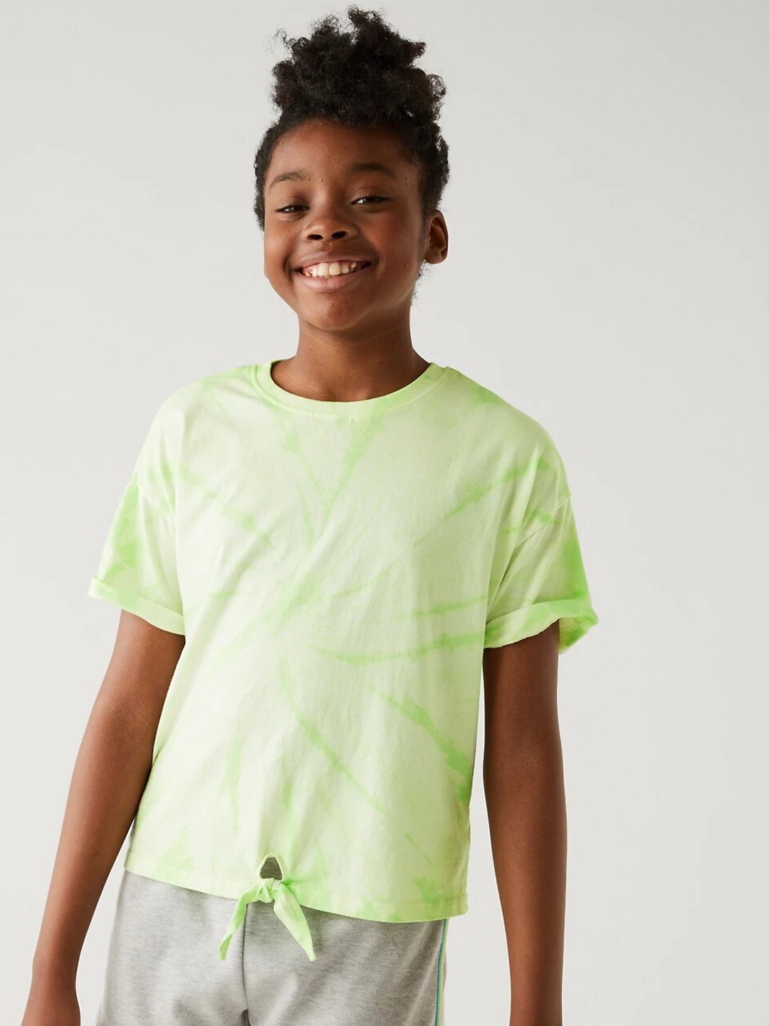 

Marks & Spencer Girls Tie & Dye Cotton T-shirt, Green