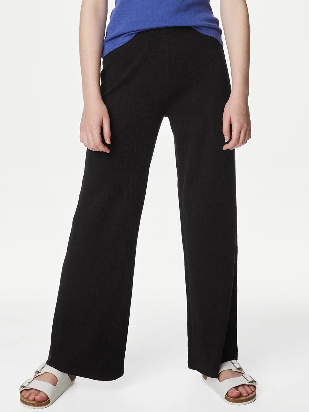 

Marks & Spencer Girls High-Rise Trousers, Black