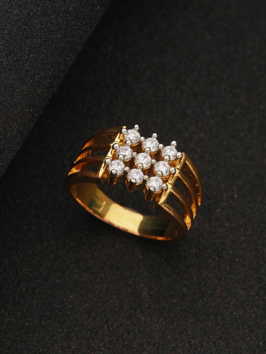 

Priyaasi Gold-Plated Stone-Studded Finger Ring