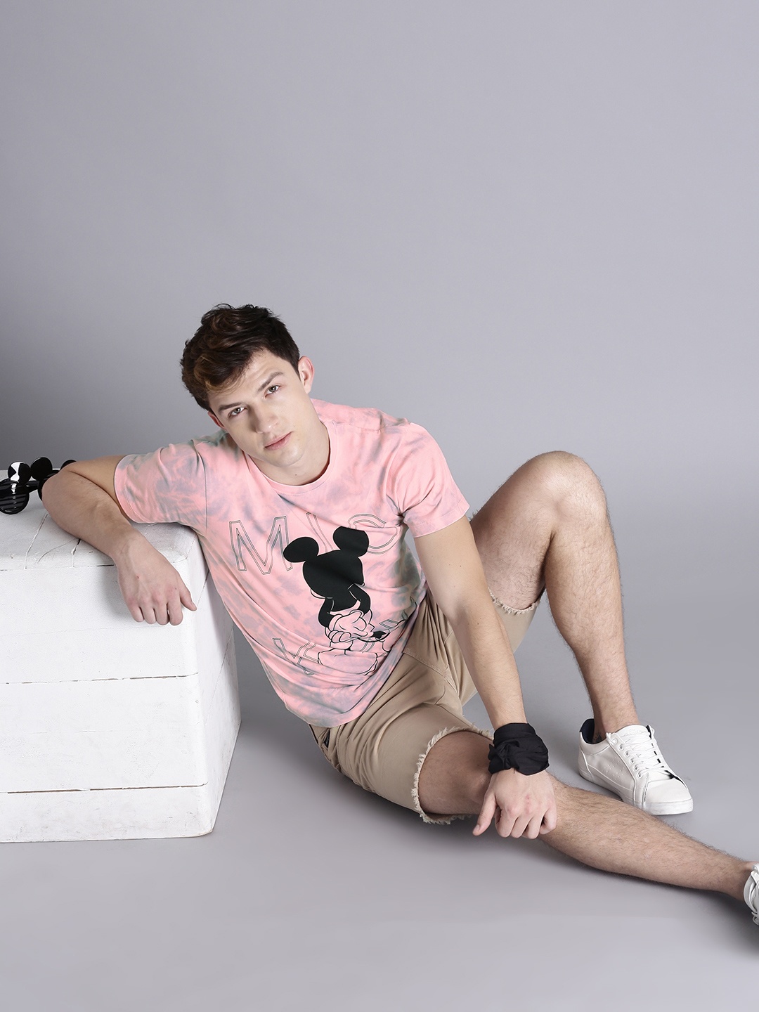 

Kook N Keech Disney Men Pink Printed Round Neck Pure Cotton T-shirt
