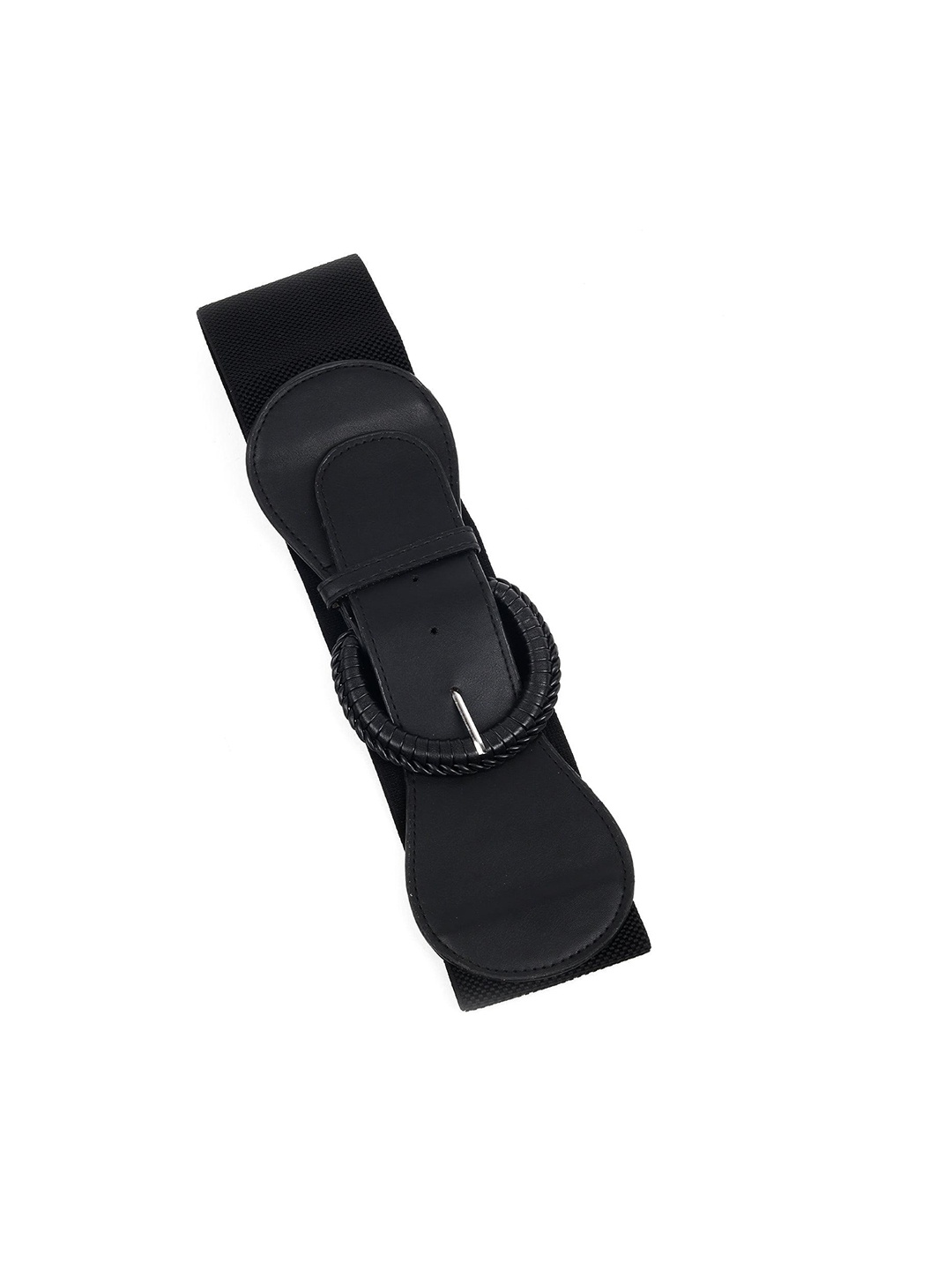 

ODETTE Women Textured Leather Belt, Black