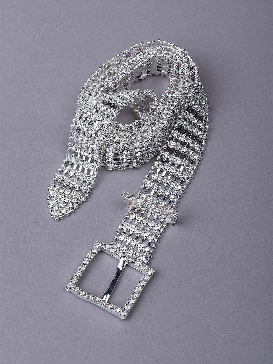 

ODETTE Women Crystal Embellished Belt, Silver