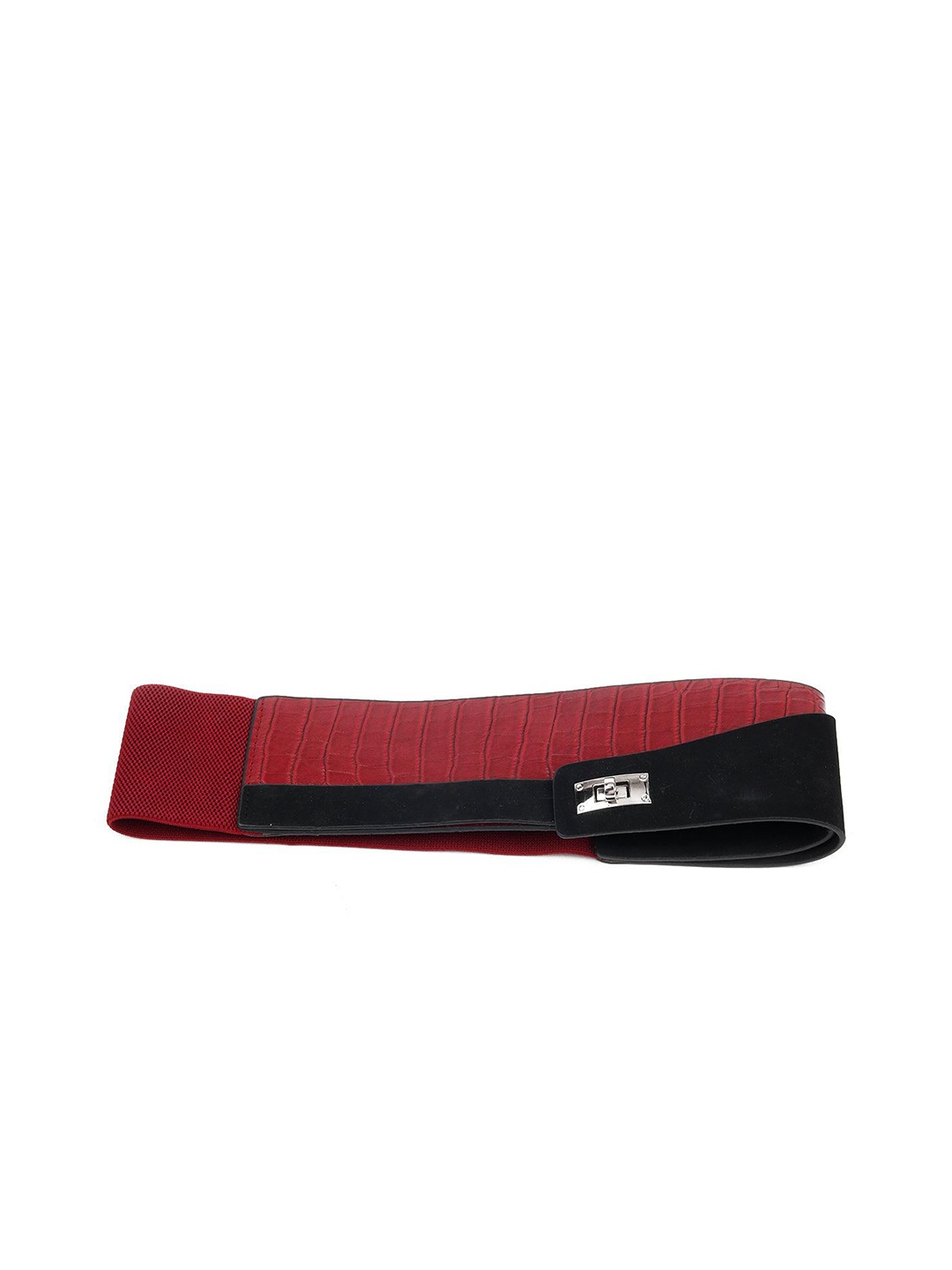 

ODETTE Women Textured Leather Belt, Red