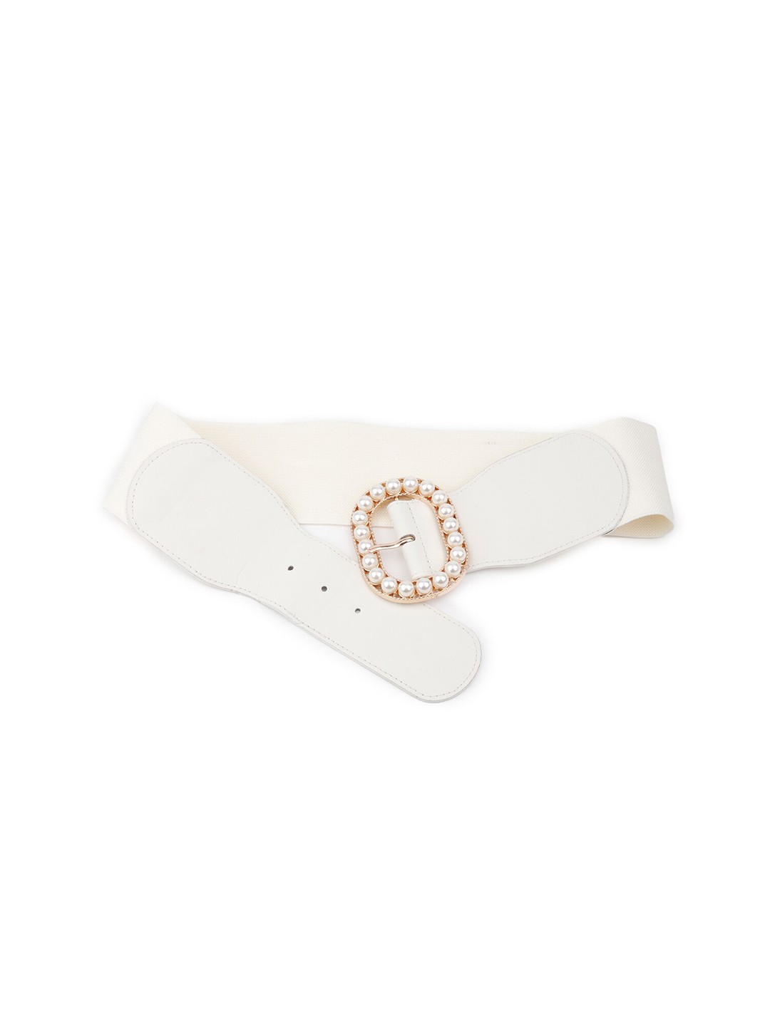 

ODETTE Women Embellished Belt, White
