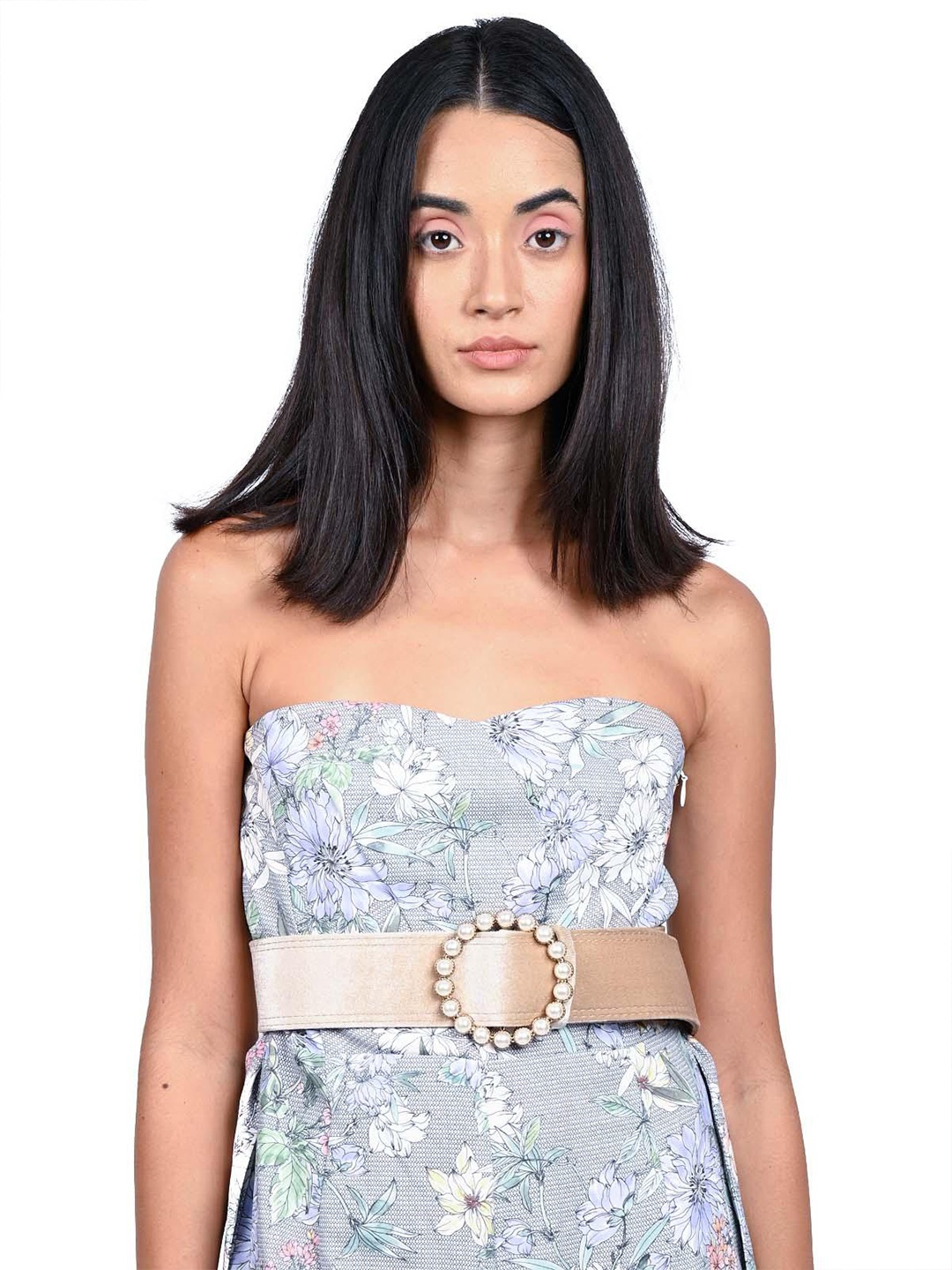 

ODETTE Women Embellished Belt, Beige