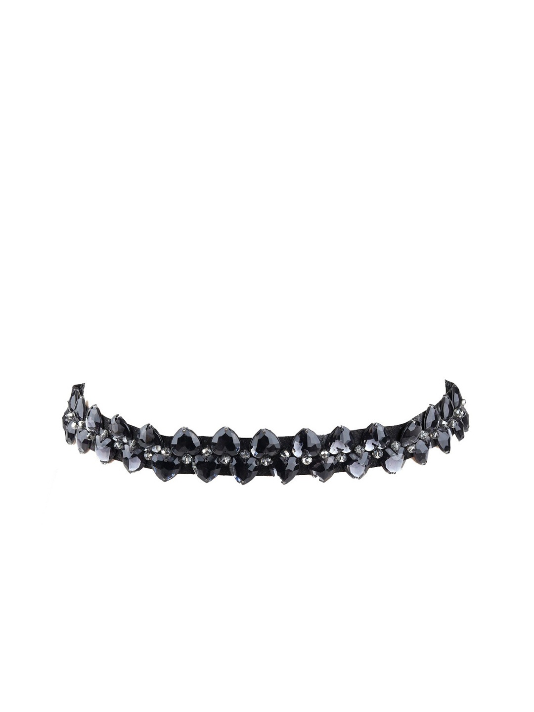 

ODETTE Women Embellished Slim Belt, Black