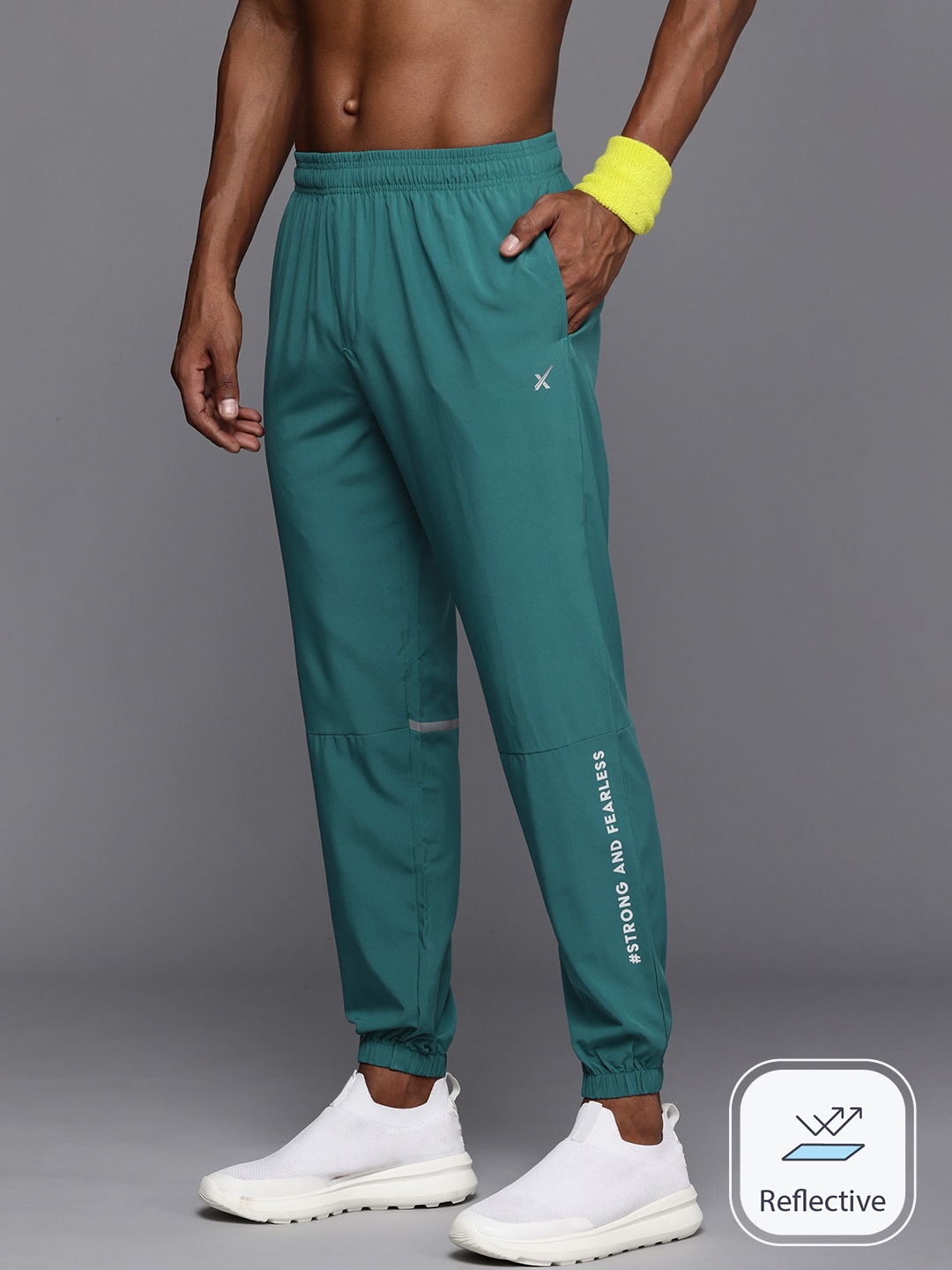 

HRX by Hrithik Roshan Men Rapid-Dry Antimicrobial Training Joggers, Teal