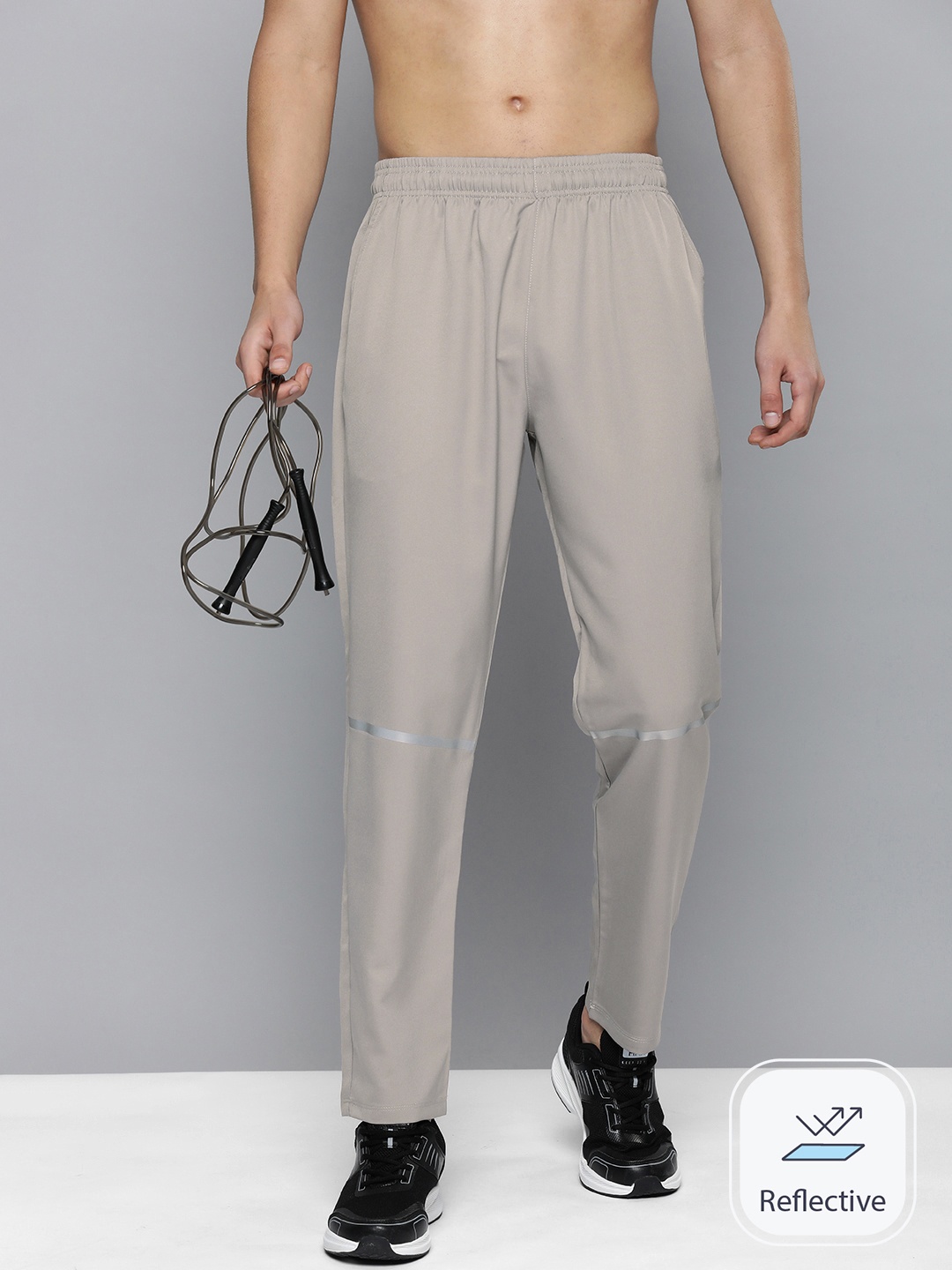 

HRX by Hrithik Roshan Men Solid Rapid-Dry Running Track Pants, Grey