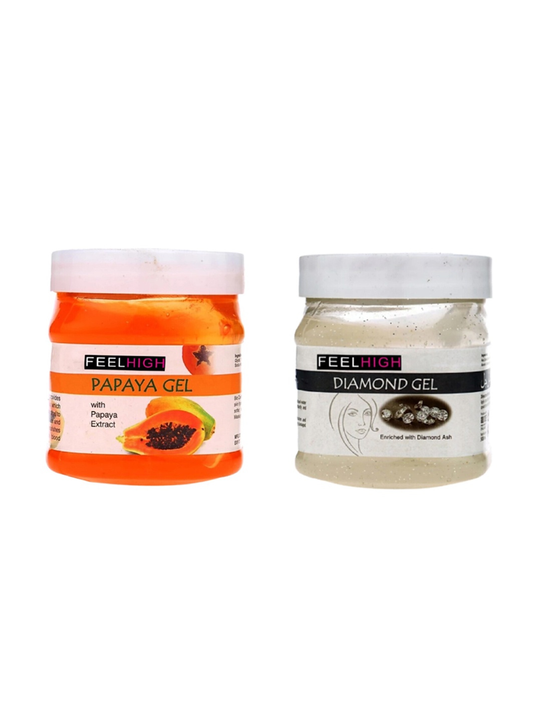 

FEELHIGH Set Of 2 Papaya & Diamond Face & Body Gel - 500ml Each, Transparent