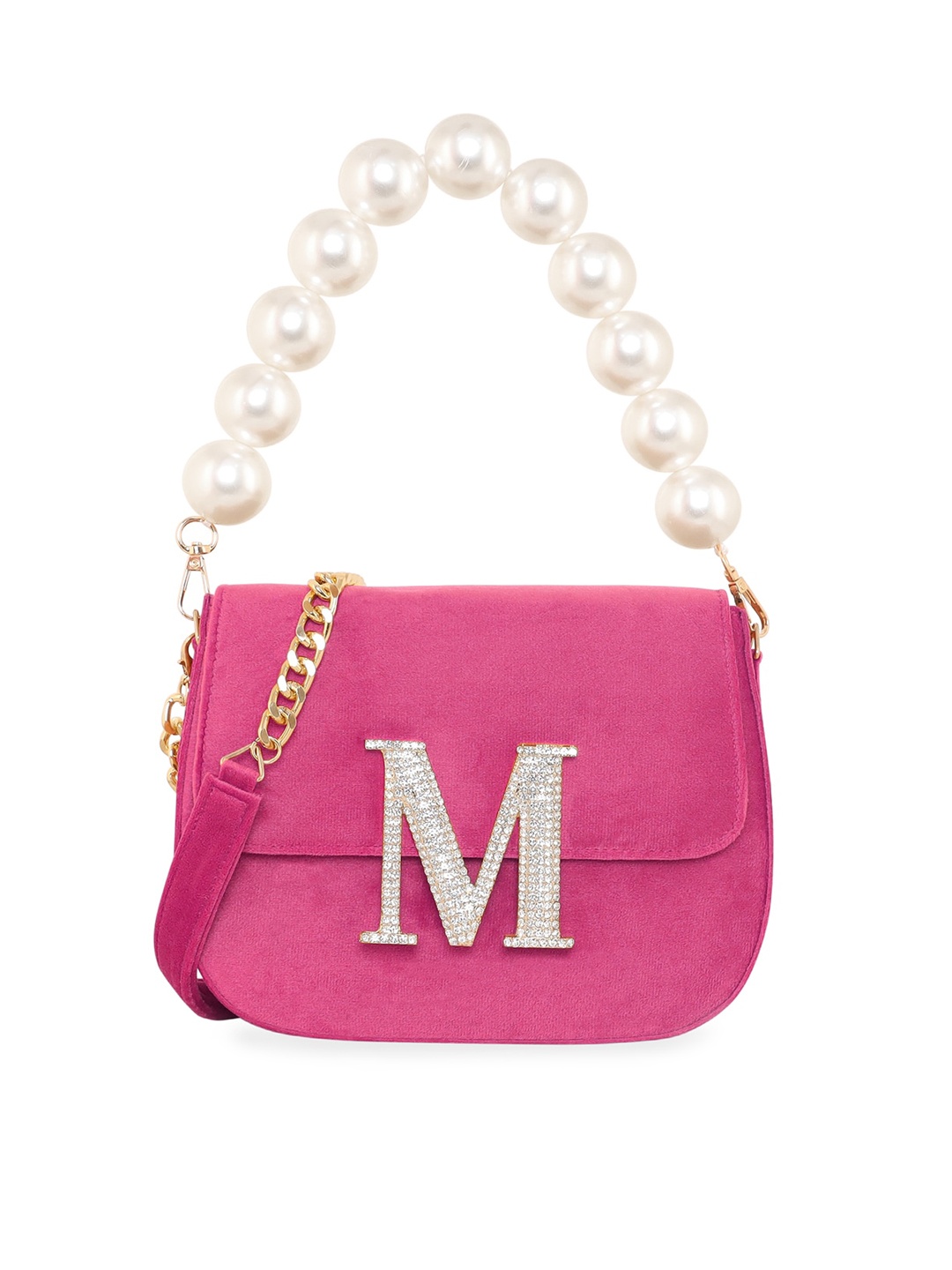 

ESBEDA Suede Structured Sling Bag, Pink