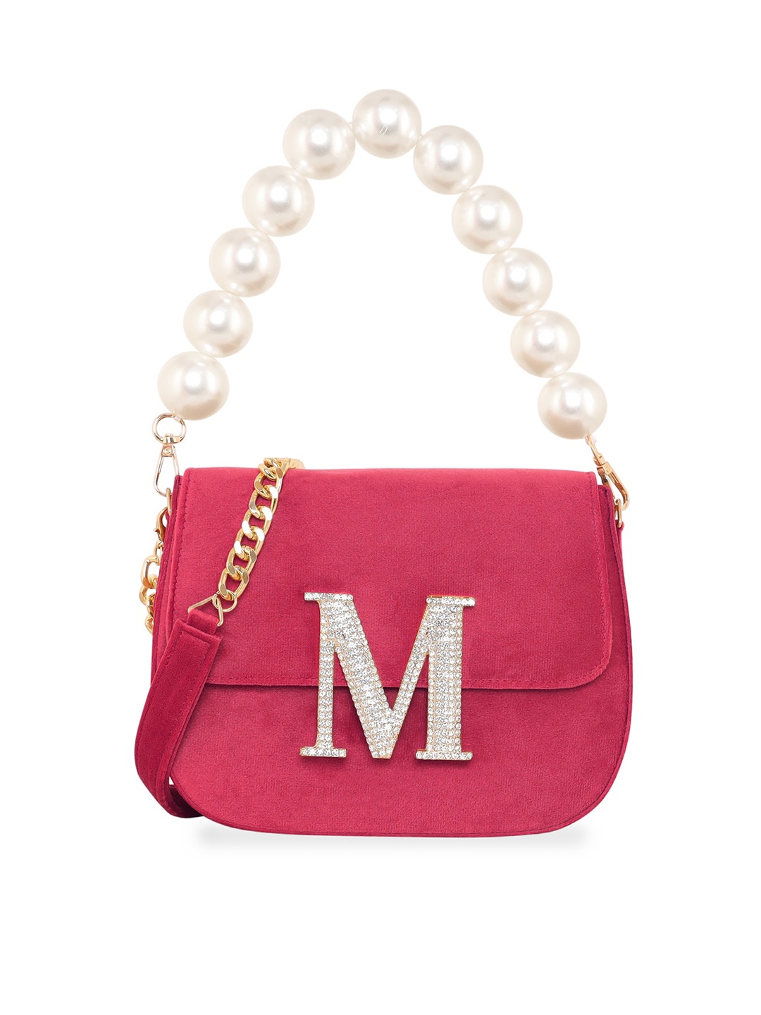 

ESBEDA Suede Structured Sling Bag, Red