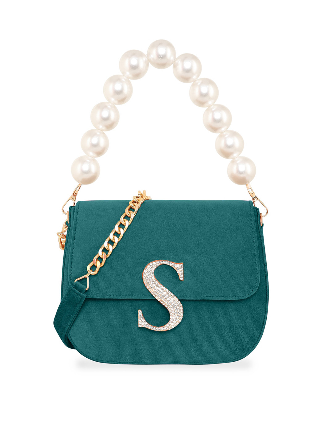

ESBEDA Suede Structured Sling Bag, Green