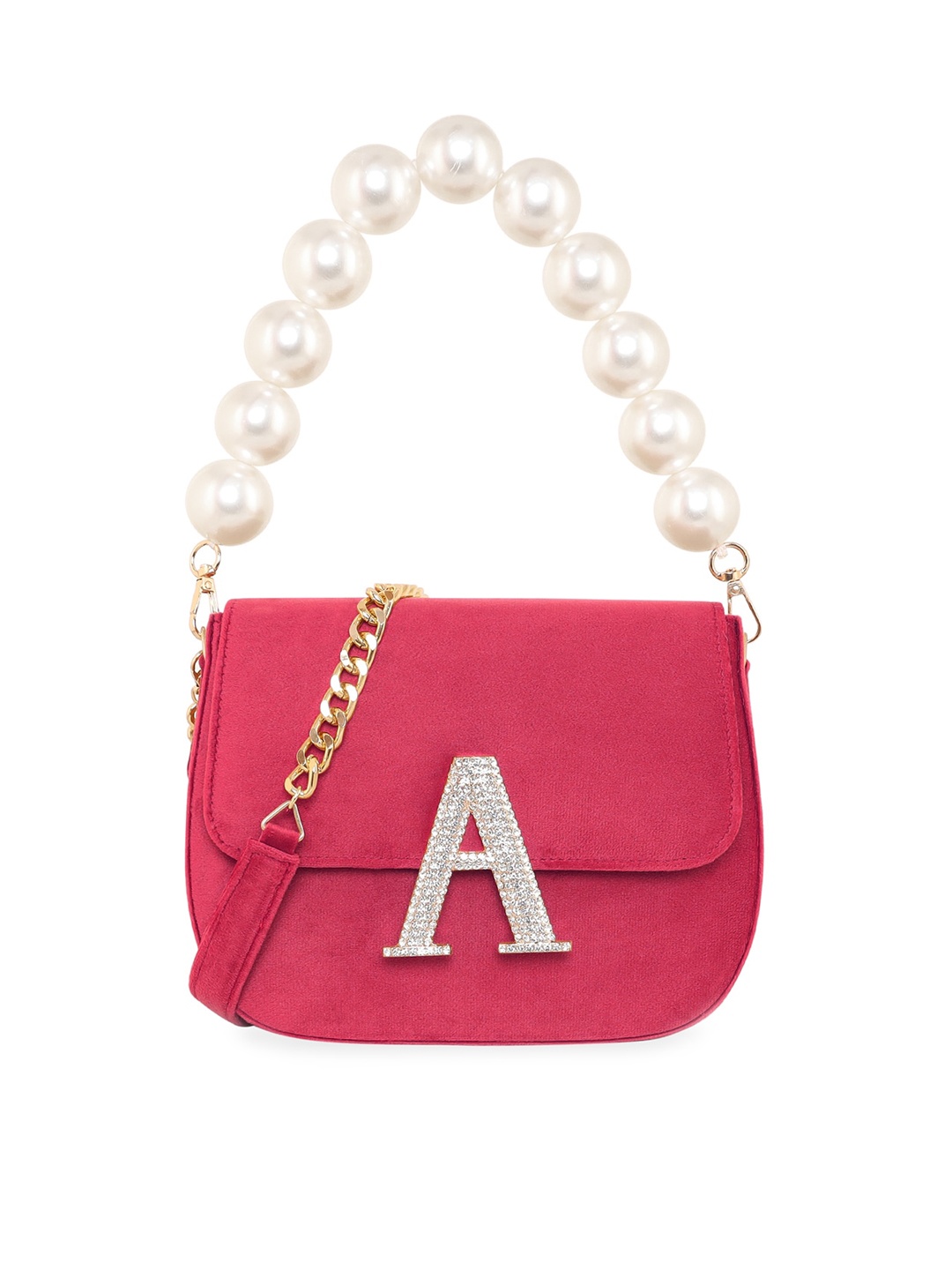 

ESBEDA Suede Structured Sling Bag, Red