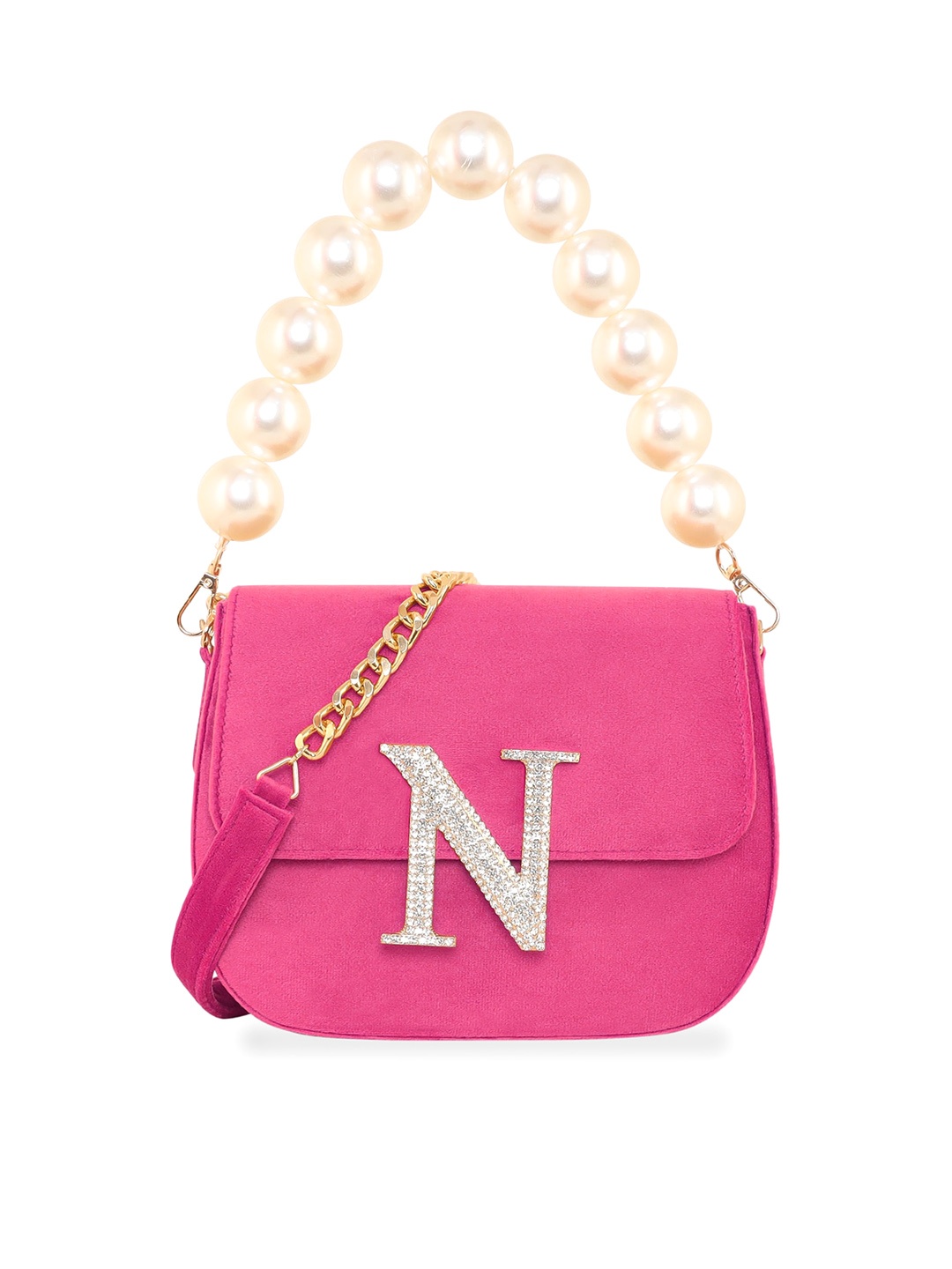 

ESBEDA Embellished Structured Sling Bag, Pink