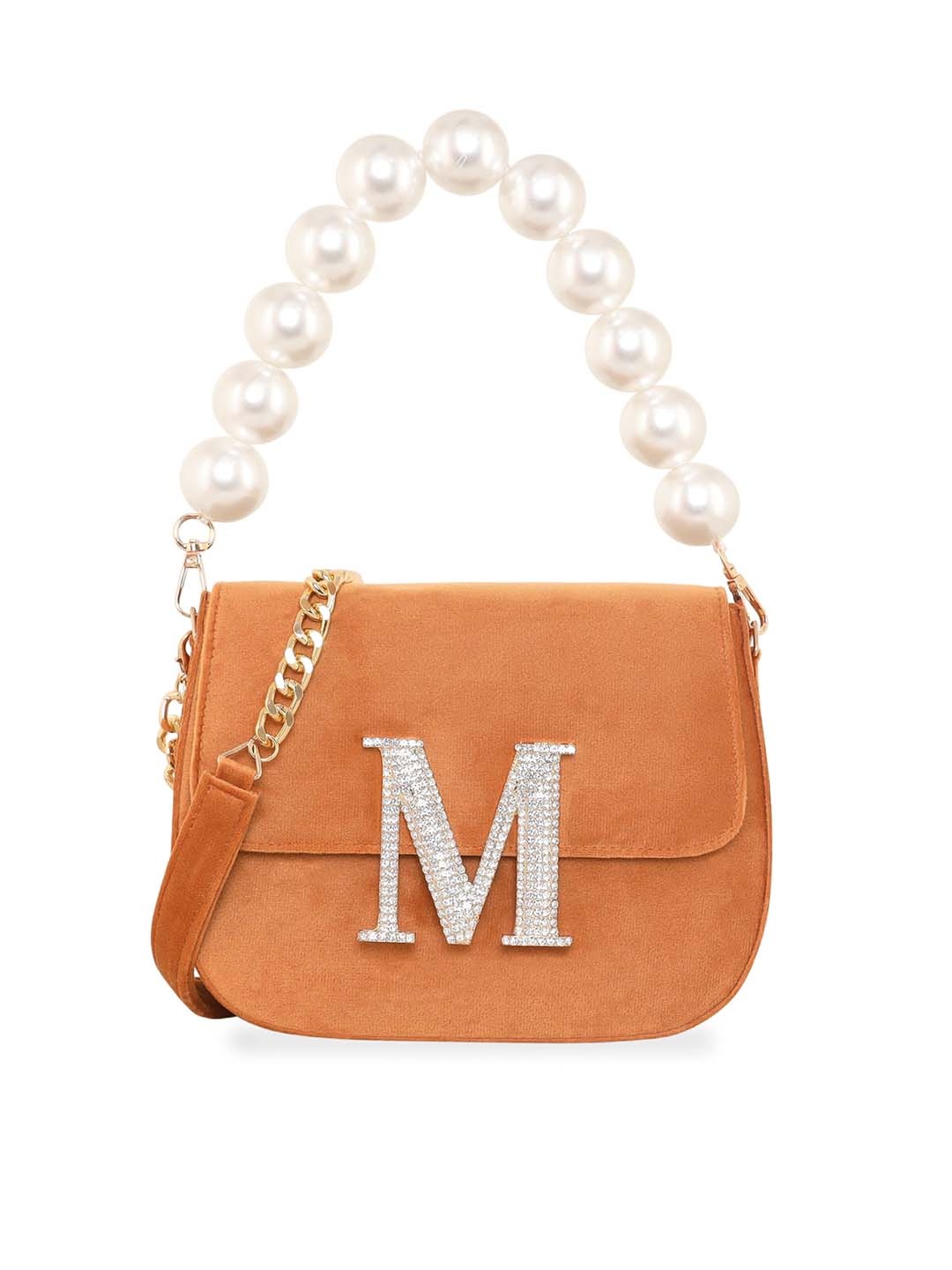 

ESBEDA Embellished Structured Sling Bag, Rust