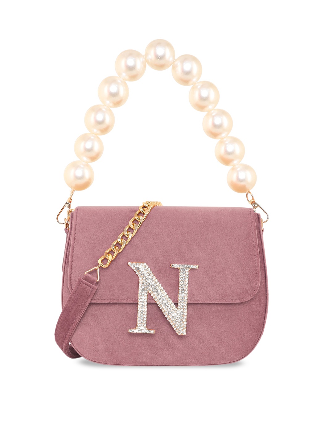 

ESBEDA Suede Structured Sling Bag, Peach