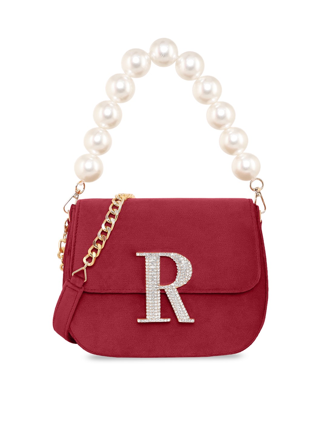 

ESBEDA Suede Structured Sling Bag, Maroon