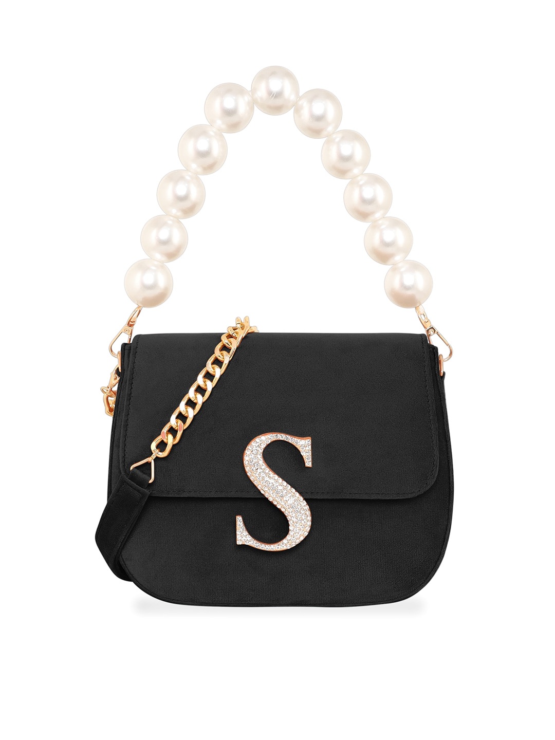 

ESBEDA Embellished Structured Sling Bag, Black