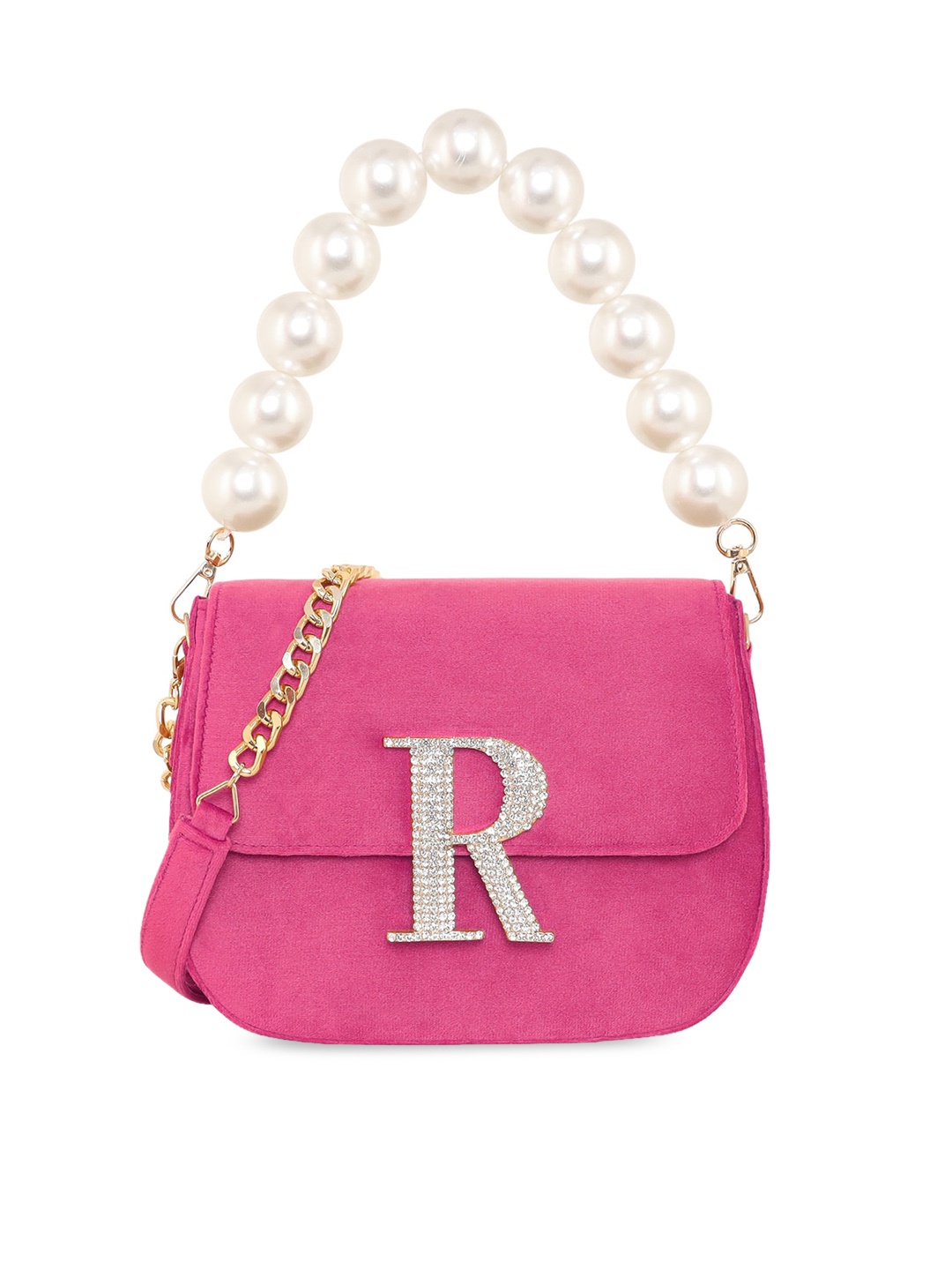 

ESBEDA Suede Structured Sling Bag, Pink