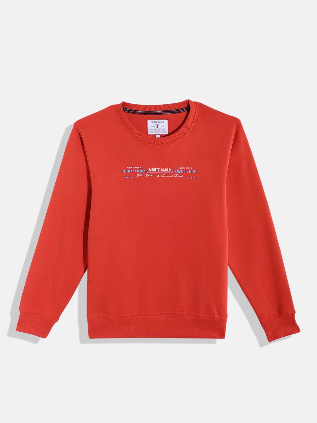 

Monte Carlo Teen Boys Brand Logo Printed Detail Round Neck Sweatshirt, Red
