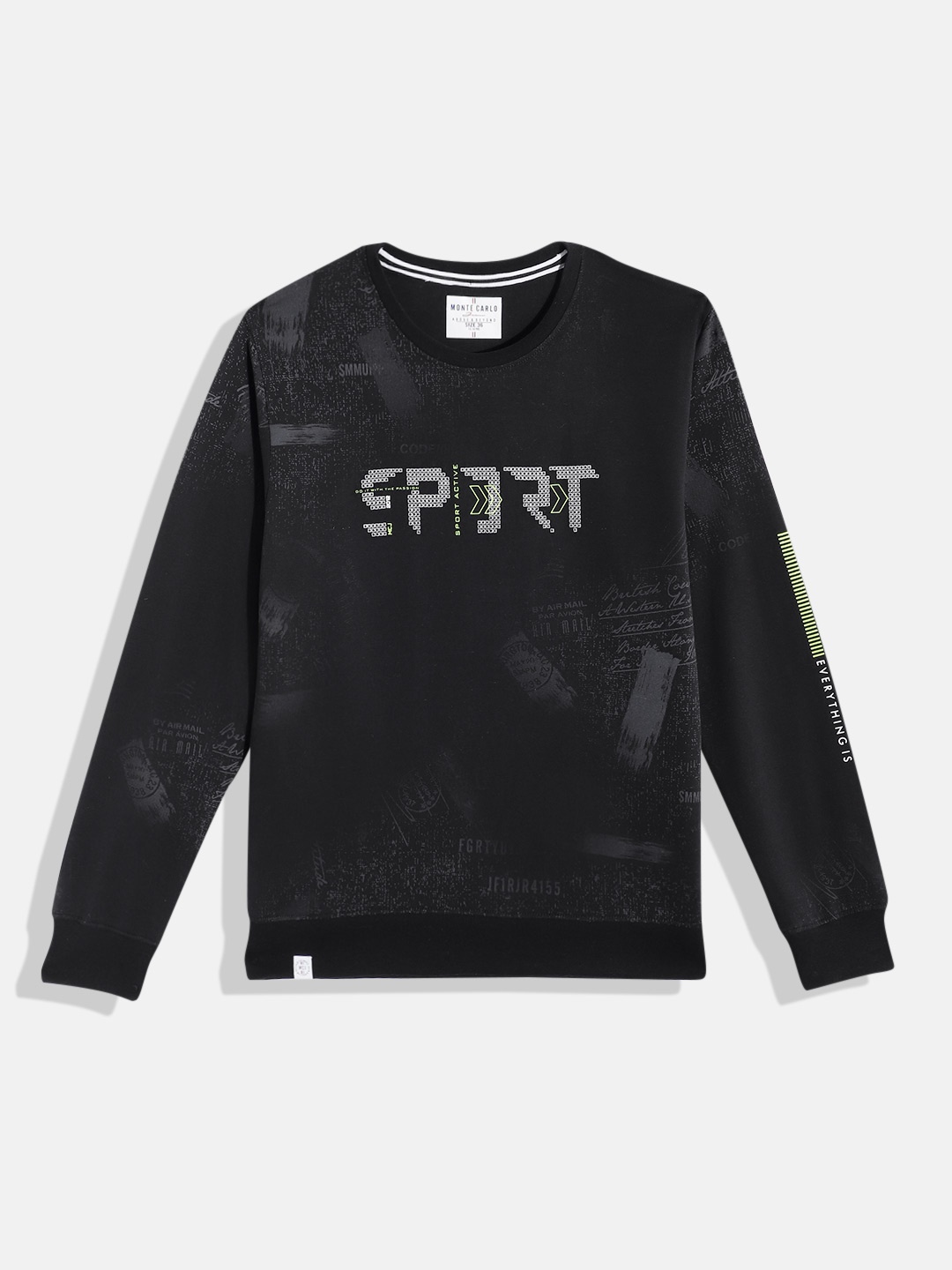 

Monte Carlo Boys Printed Cotton Sweatshirt, Black