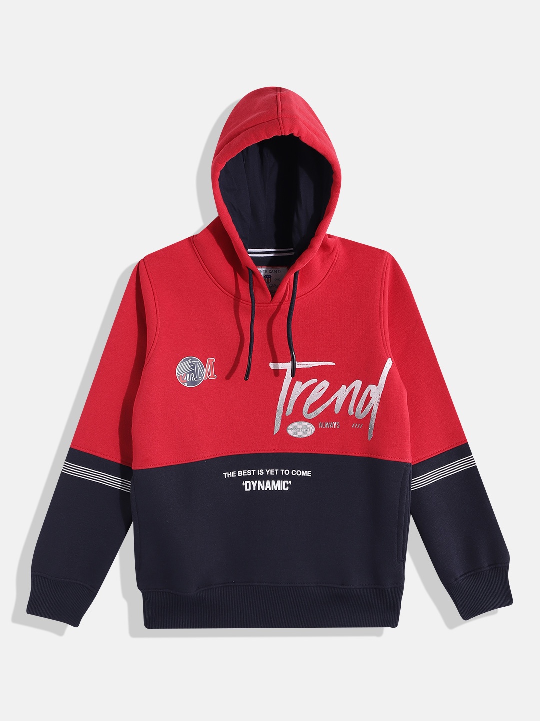 

Monte Carlo Boys Colourblocked Hooded Sweatshirt, Red