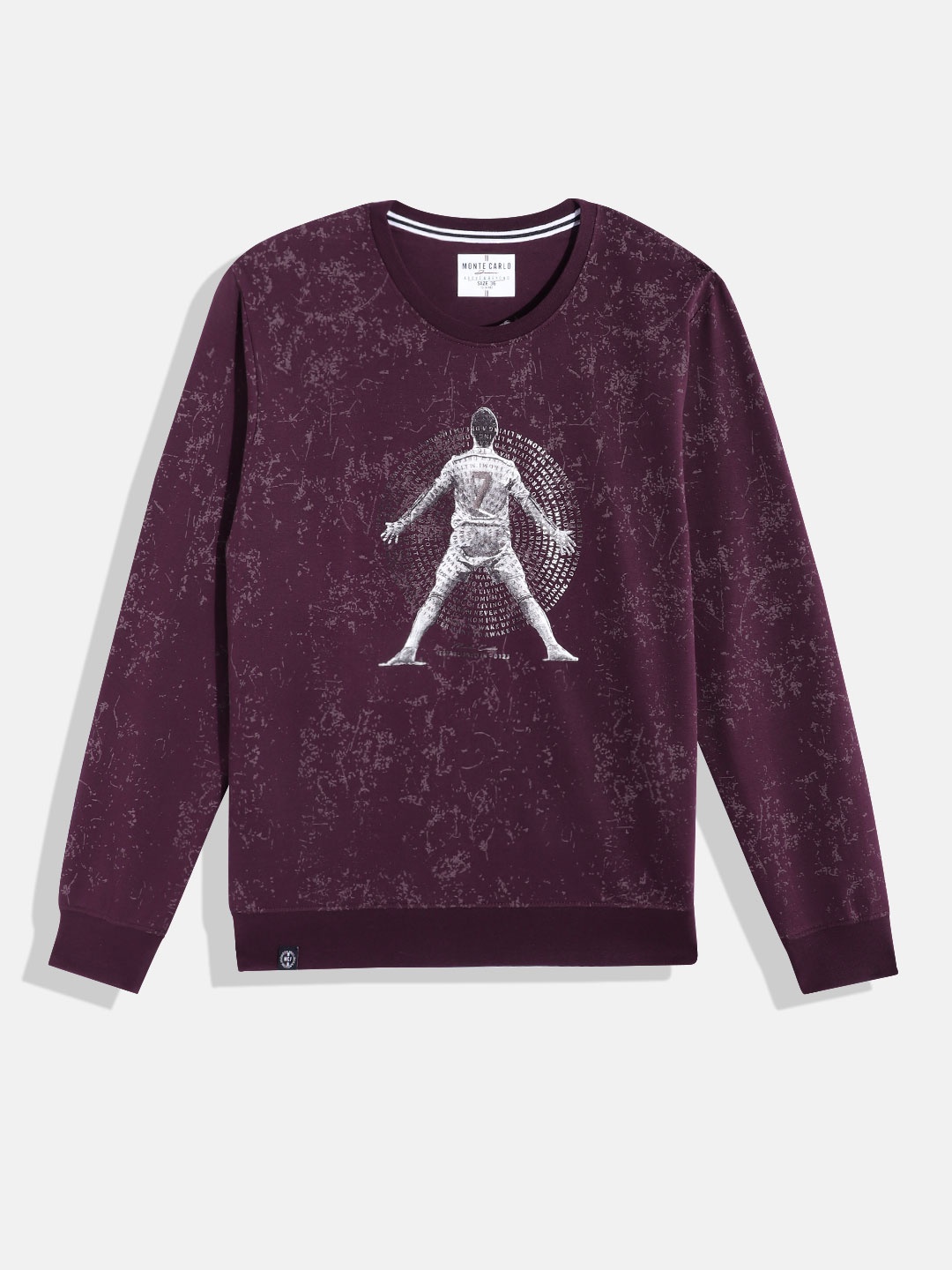 

Monte Carlo Teen Boys Abstract & Graphic Printed Pure Cotton Sweatshirt, Purple