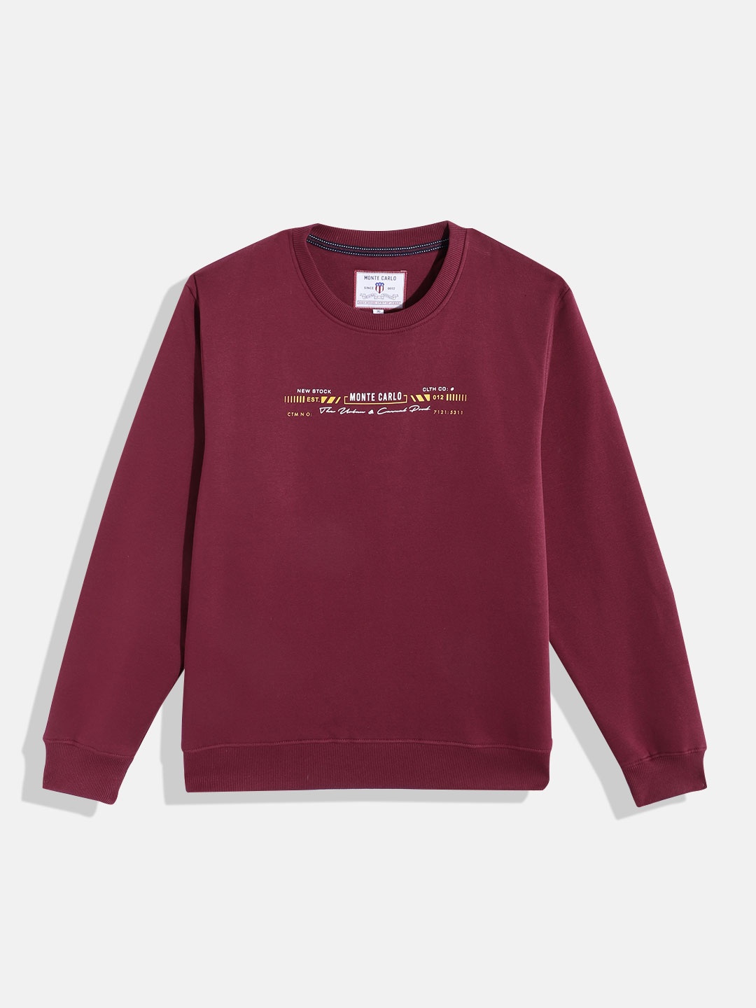 

Monte Carlo Teen Boys Brand Logo Printed Detail Sweatshirt, Maroon