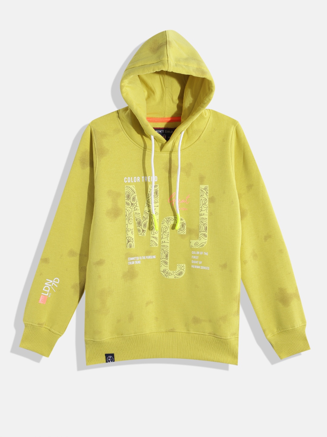 

Monte Carlo Boys Typography Printed Hooded Sweatshirt, Green
