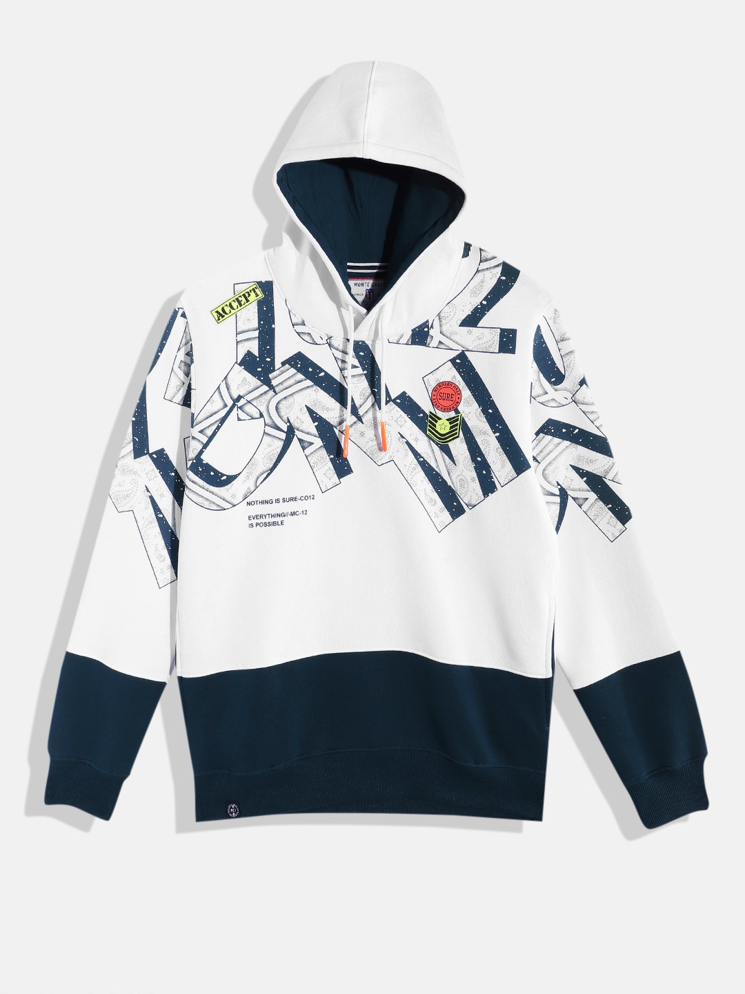 

Monte Carlo Teen Boys Printed Hooded Sweatshirt, White