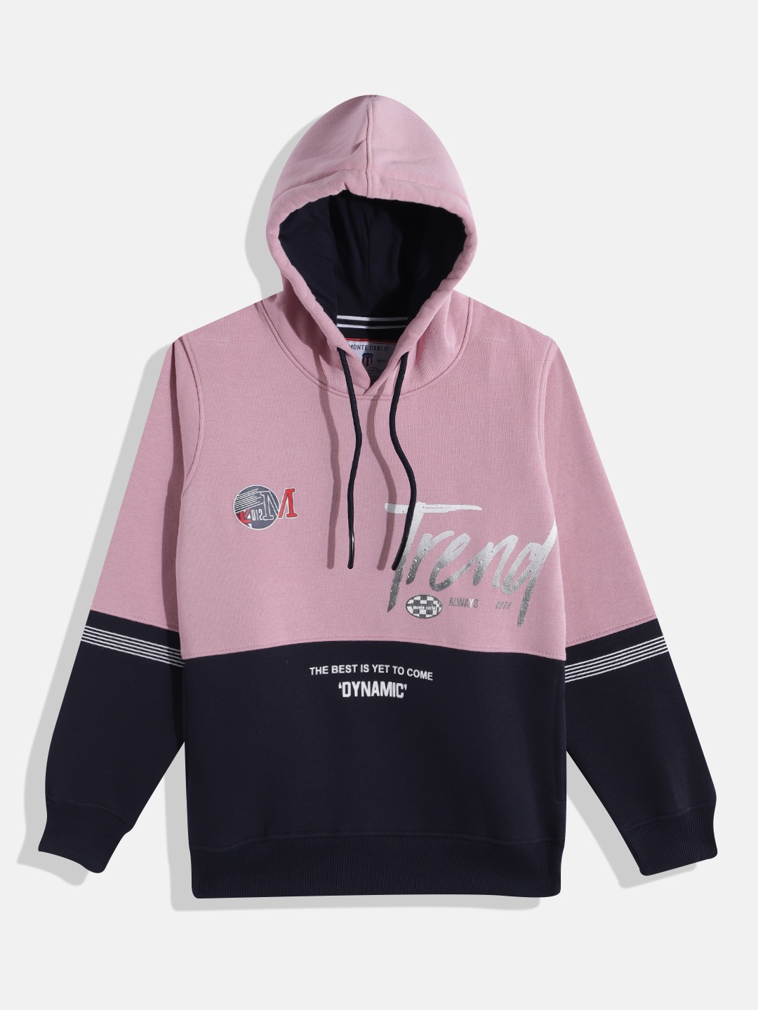 

Monte Carlo Boys Colourblocked Hooded Sweatshirt with Printed Detail, Pink