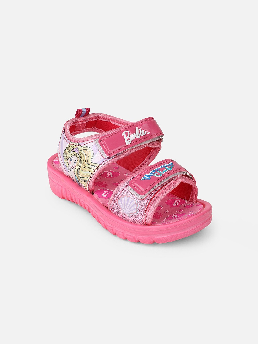 

Kids Ville Girls Barbie Printed Open Toe Flats, Pink