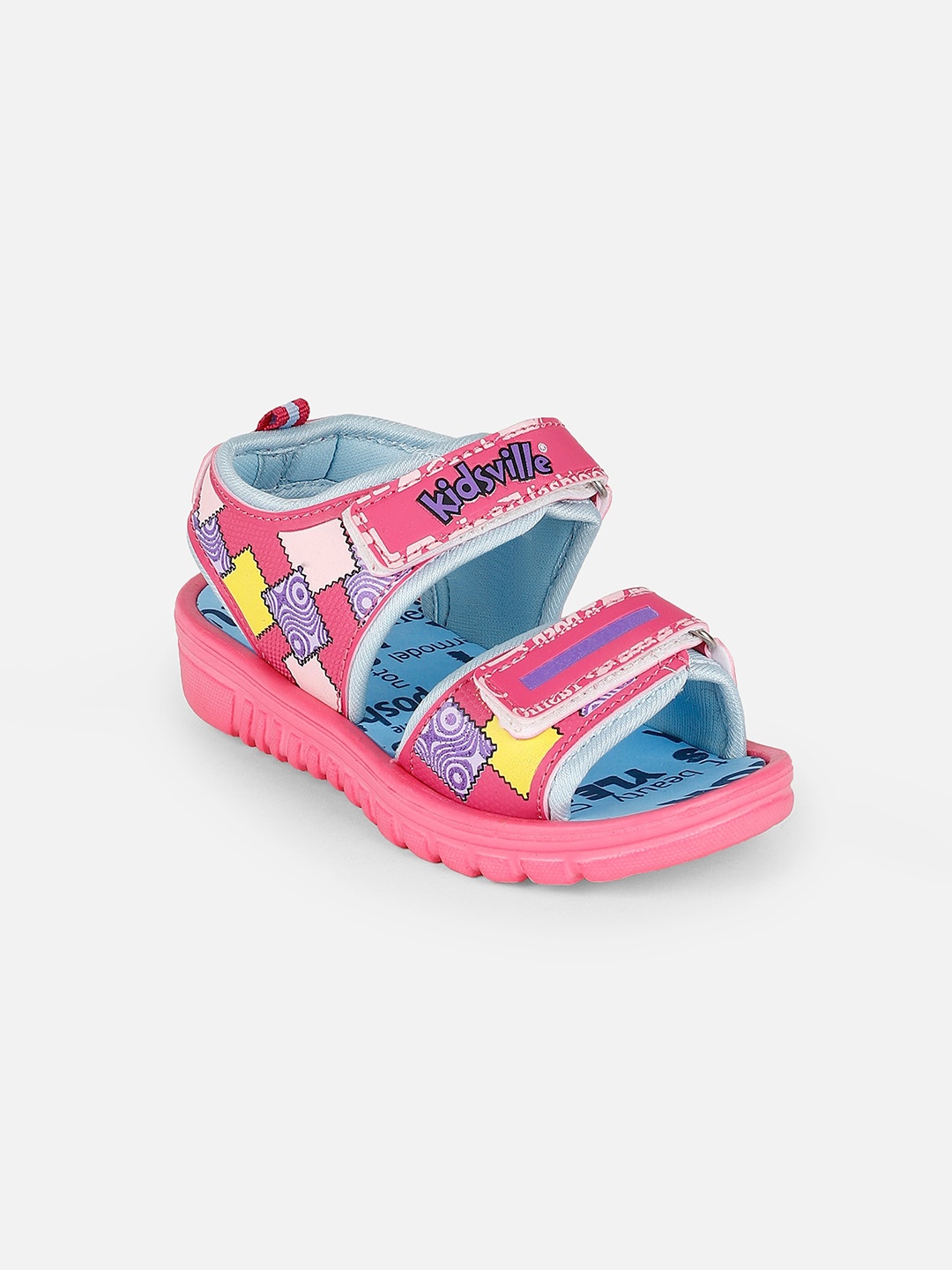 

Kids Ville Girls Printed Sports Sandals With Velcro Closure, Pink