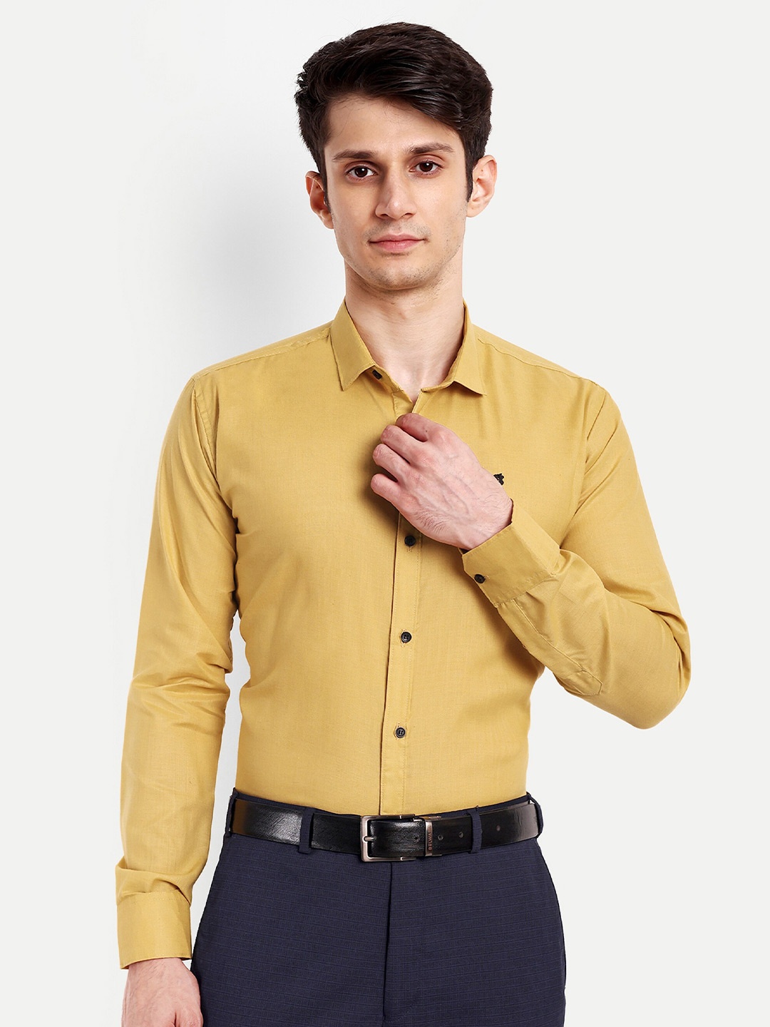 

GETCHI Premium Regular Fit Opaque Formal Shirt, Mustard