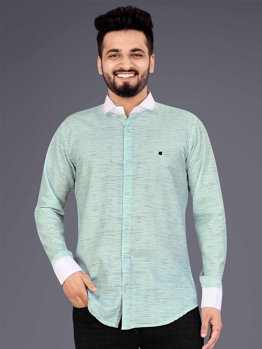 

GETCHI Premium Abstract Printed Casual Shirt, Green