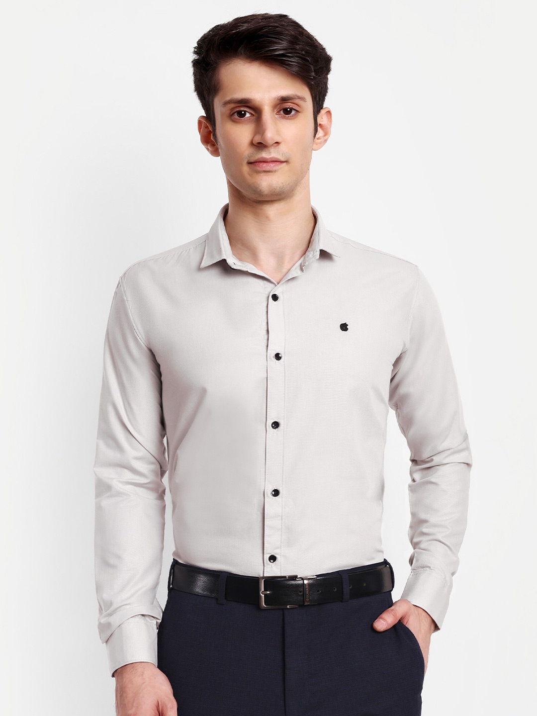 

GETCHI Premium Spread Collar Regular Fit Formal Shirt, Grey