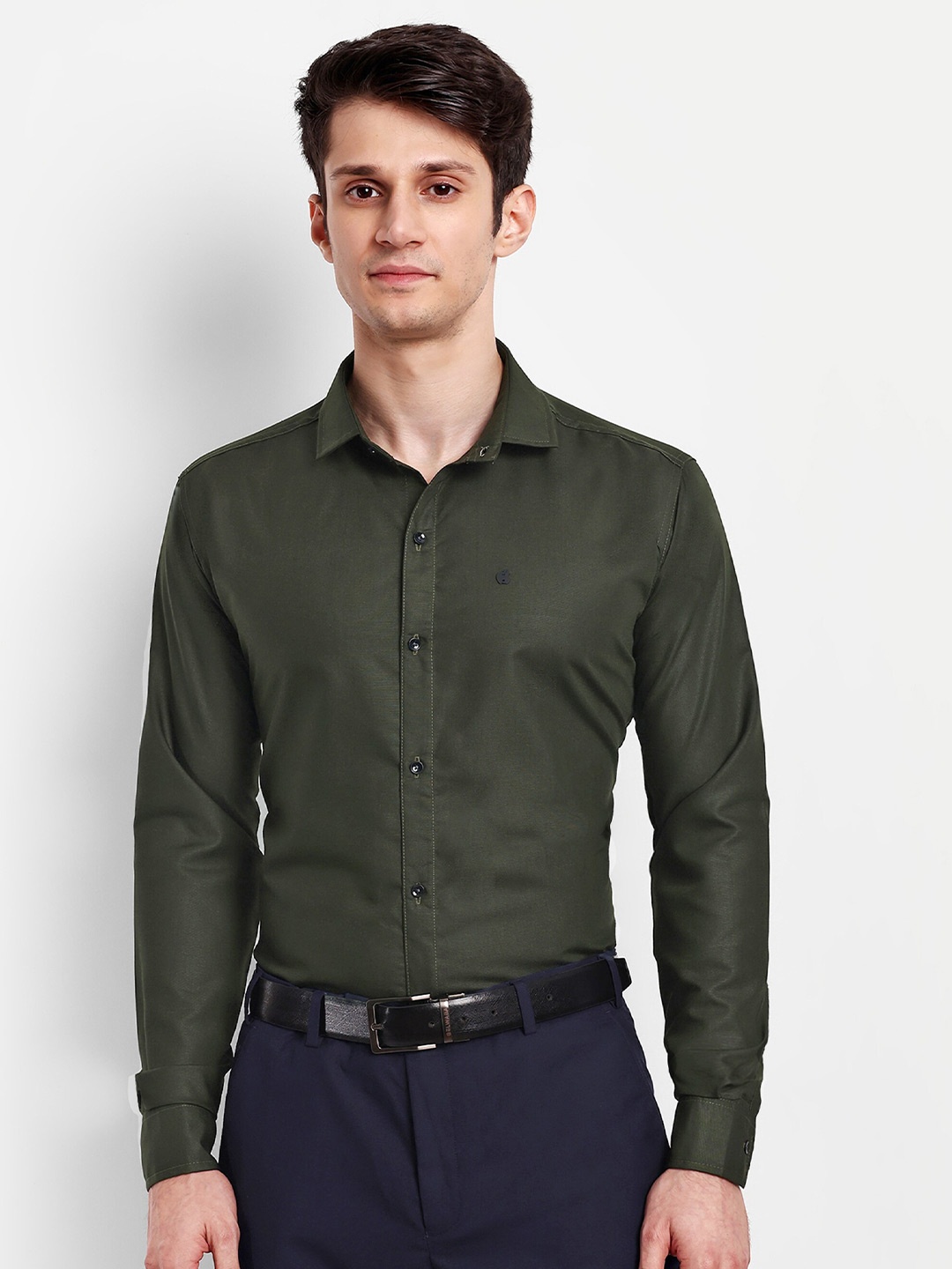 

GETCHI Premium Spread Collar Formal Shirt, Green