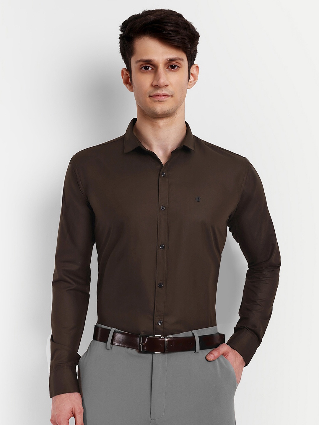 

GETCHI Premium Regular Fit Opaque Formal Shirt, Brown
