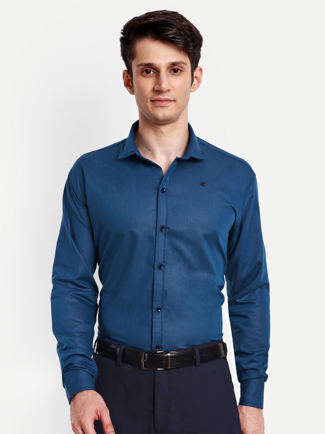 

GETCHI Premium Spread Collar Regular Fit Formal Shirt, Navy blue