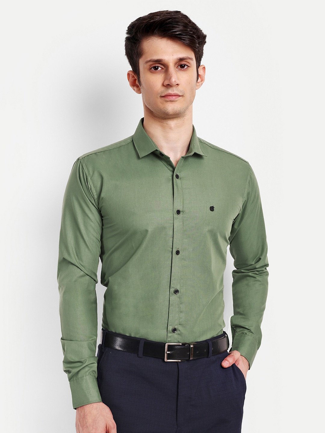 

GETCHI Premium Spread Collar Formal Shirt, Green