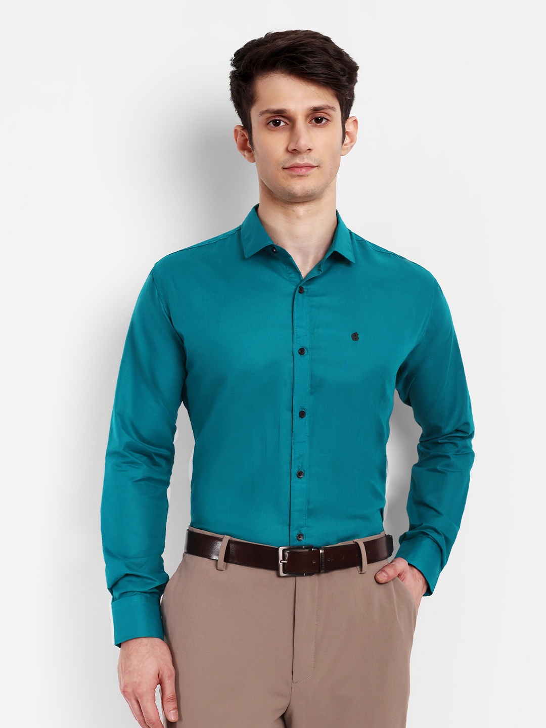 

GETCHI Premium Regular Fit Opaque Formal Shirt, Green