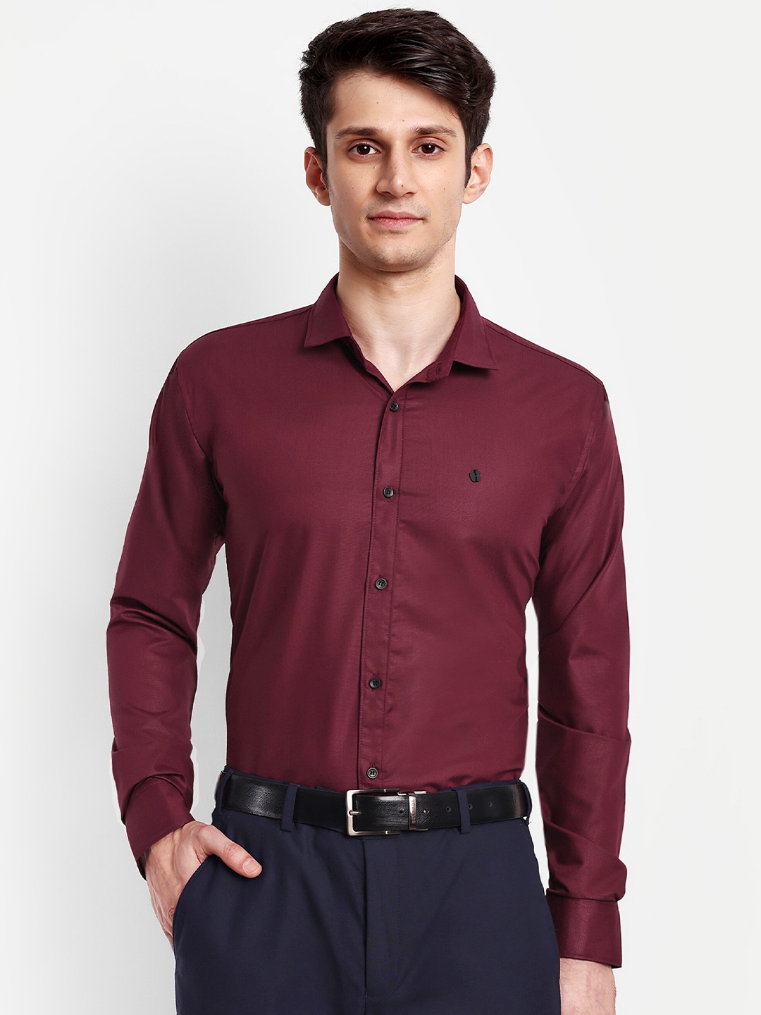 

GETCHI Premium Regular Fit Opaque Formal Shirt, Maroon